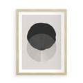 Plakat w ramie 50x70 - Boho Przenikanie Uroku - abstrakcyjna kompozycja, okręgi - rama drewno