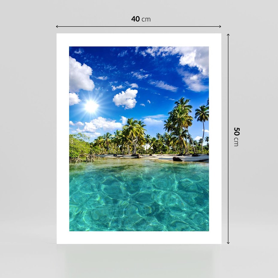 Plakat bez ramy 40x50 - Rajskie wakacje na plaży - plaża, wakacje