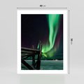 Plakat bez ramy 40x50 - Zorza polarna w tajemniczej nocnej przestrzeni - zorza, polarna