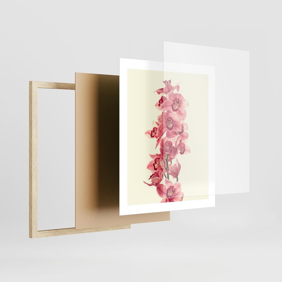 Plakat w ramie 40x50 - Orchidea w spa - relaks - orchidea, spa - rama drewno