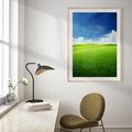 Plakat w ramie 30x40 - Łąka pod Niebem - łąka, niebo - rama drewno