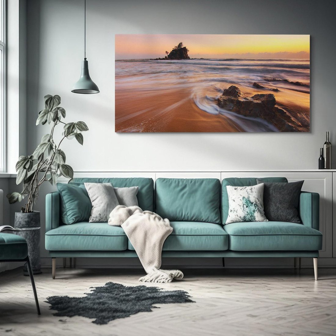 Obraz na płótnie 120x60 - Skały nad morzem - morze, plaża