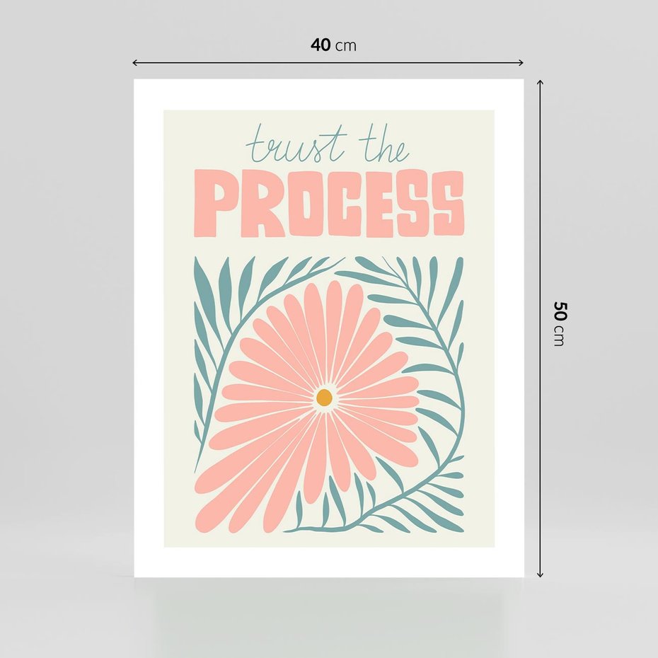 Plakat bez ramy 40x50 - Symfonia Światła - typografia, pastelowa stokrotka