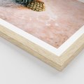 Plakat w ramie 30x40 - Egzotyczna Plaża - ananas, na plaży - rama drewno