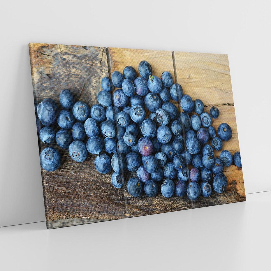 Obraz na płótnie 120x80 - owocowa uczta - borówki, owoce