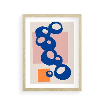 Plakat w ramie 30x40 - Migocące Plamiste Echa - abstrakcja, nowoczesny plakat - rama drewno