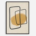 Obraz w ramie 50x70 - Rozkwitające Formy - abstrakcyjne nieregularne kształty, minimalistyczny plakat - rama czarna