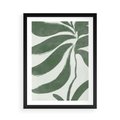 Plakat w ramie 50x70 - Zieleń Wewnętrznego Spokoju - zielony plakat, roślinne inspiracje - rama czarna