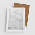 Plakat w ramie 50x70 - Przestrzenne Zabawy - geometryczne, 3D - rama biała