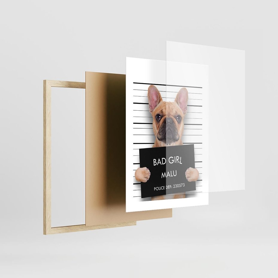 Plakat w ramie 30x40 - przyjaciel na zawsze - pies, piesek - rama drewno