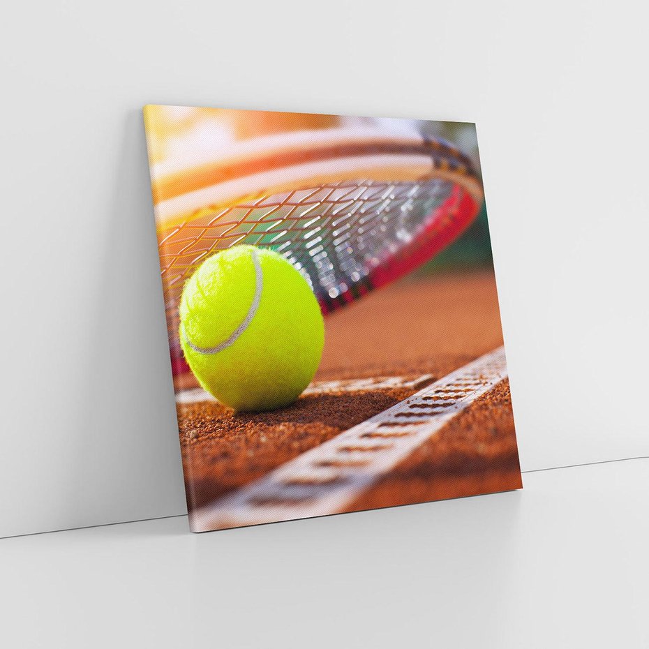 Obraz na płótnie 60x60 - Moc Tenisowej Pasji: Rakieta w Akcji - tenis, rakieta