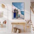 Obraz w ramie 70x100 - Urok Greckiej Wyspy - Santorini, Grecja - rama drewno
