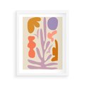 Plakat w ramie 40x50 - Przenikająca Harmonia - abstrakcyjny obraz, pastelowe kolory - rama biała