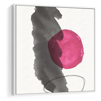 Obraz w ramie 50x50 - Bezczasowe Rytmy - abstrakcyjne nieregularne plamy, czarny - rama biała