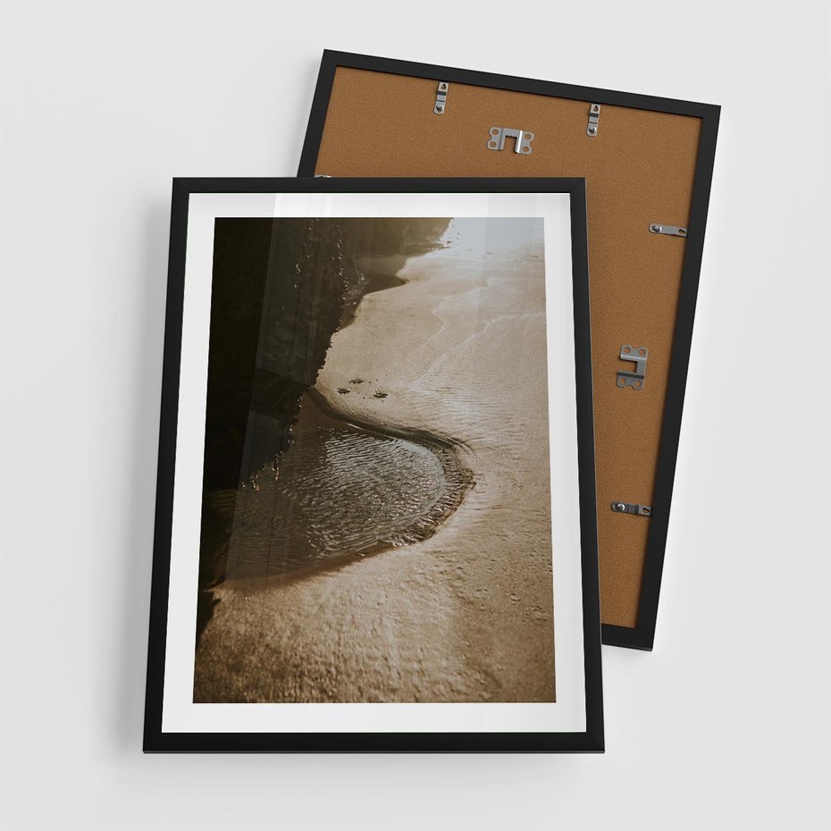 Plakat w ramie 50x70 - Relaksujący Raj - plaża, morze - rama czarna