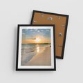 Plakat w ramie 40x50 - Zachód słońca na plaży - plaża, zachód - rama czarna