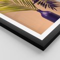 Plakat w ramie 30x40 - Delikatne Piękno - palma, pastele - rama czarna