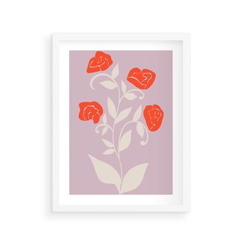 Plakat w ramie 30x40 - Migotliwe Widzenie Kwiatów - nowoczesny plakat, roślinne motywy - rama biała