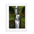 Plakat w ramie 50x70 - Siła i Urok Natury - wodospad, las - rama biała