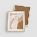 Plakat w ramie 40x50 - Sztuka Nagiej Formy - szkic nagiej kobiety, kolory beżowe - rama drewno