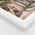 Plakat w ramie 50x70 - Surfingowy Raj - deski surfingowe, na plaży - rama biała