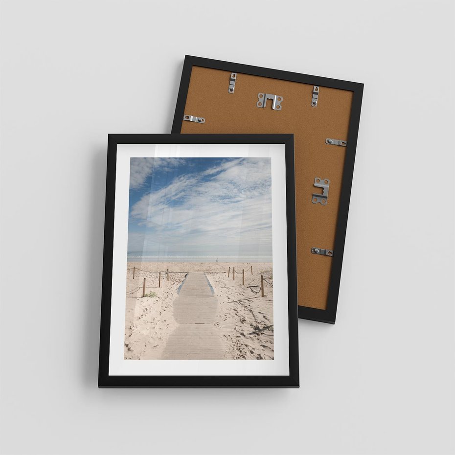 Plakat w ramie 30x40 - Ścieżka na plaży - plaża, ścieżka - rama czarna