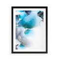 Plakat w ramie 50x70 - Marmur złotą akwarelą - marmur, akwarela - rama czarna