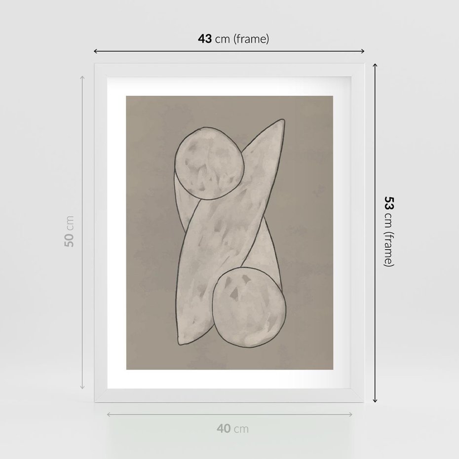 Plakat w ramie 40x50 - Zaklęte Anomalie - nowoczesna geometryczna sztuka, loftowe wnętrze - rama biała