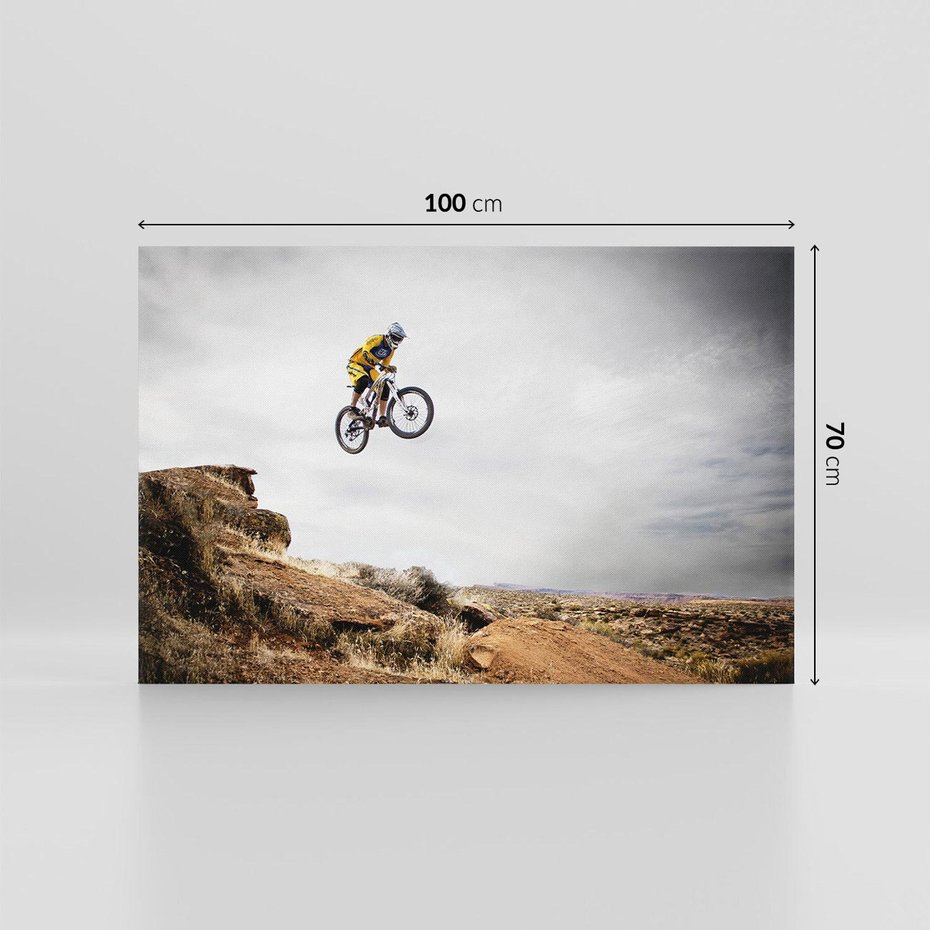 Obraz na płótnie 100x70 - Adrenalina na Dwóch Kółkach - rower, downhill