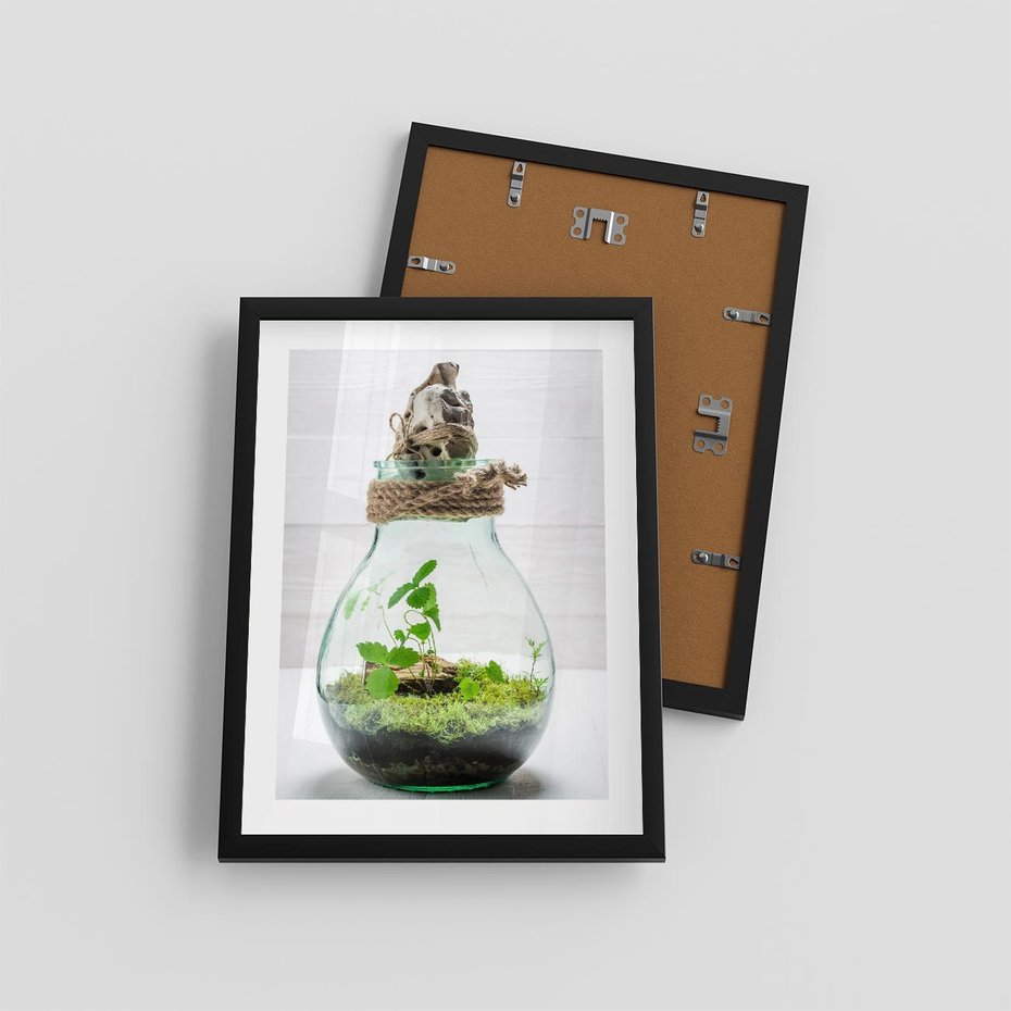 Plakat w ramie 30x40 - Żywioł Natury - liście, zieleń - rama czarna