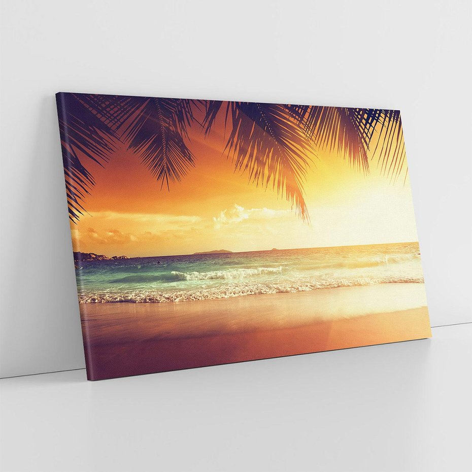 Obraz na płótnie 70x50 - Magia zachodu słońca na Karaibach - Karaiby, zachód