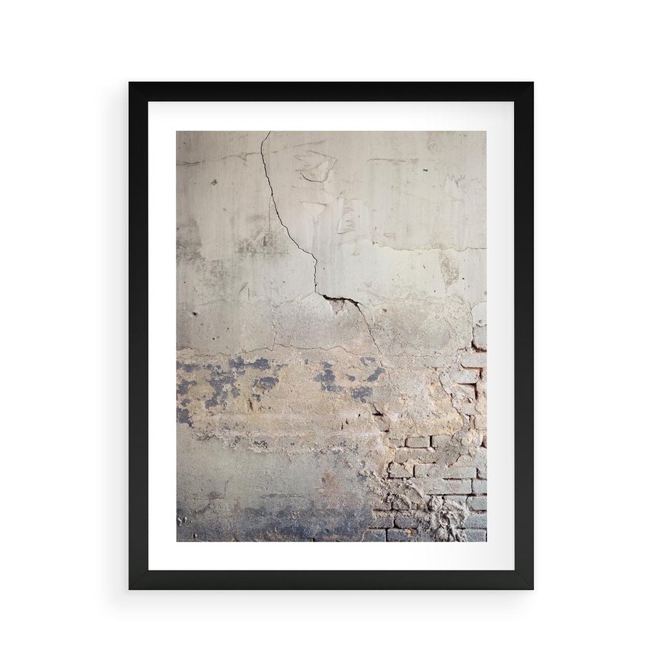 Plakat w ramie 40x50 - Surowość ściany z betonu - ściana, beton - rama czarna