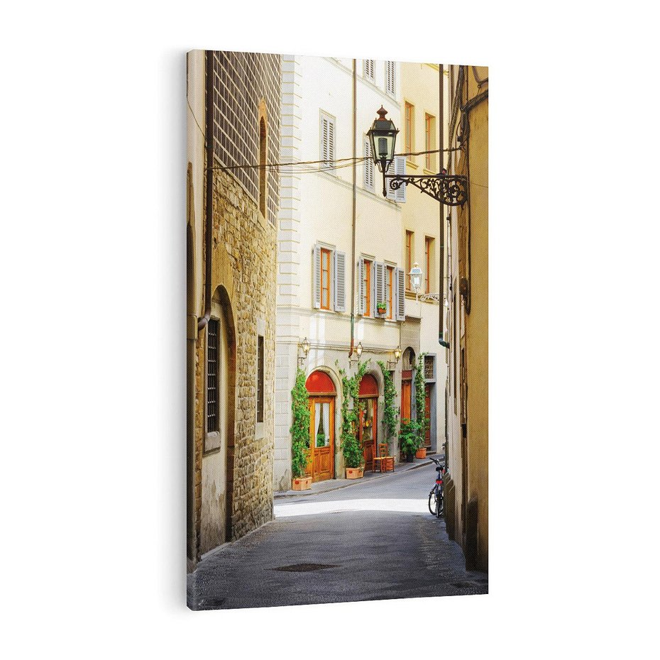 Obraz na płótnie 70x100 - Uliczka: perspektywa miejskiego krajobrazu - uliczka, perspektywa