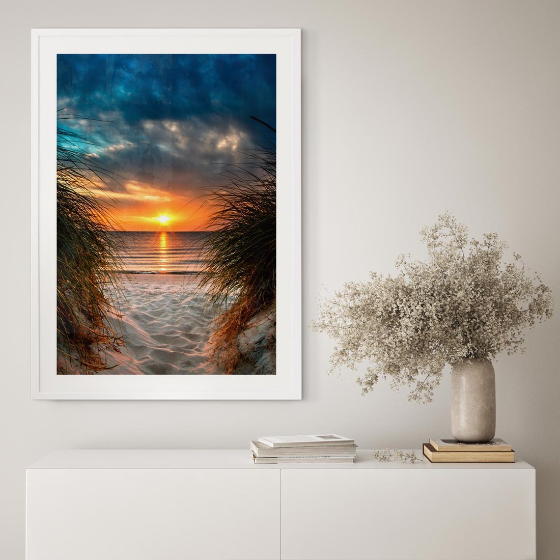 Plakat bez ramy 40x50 - Magia zachodu słońca na plaży - zachód, słońca