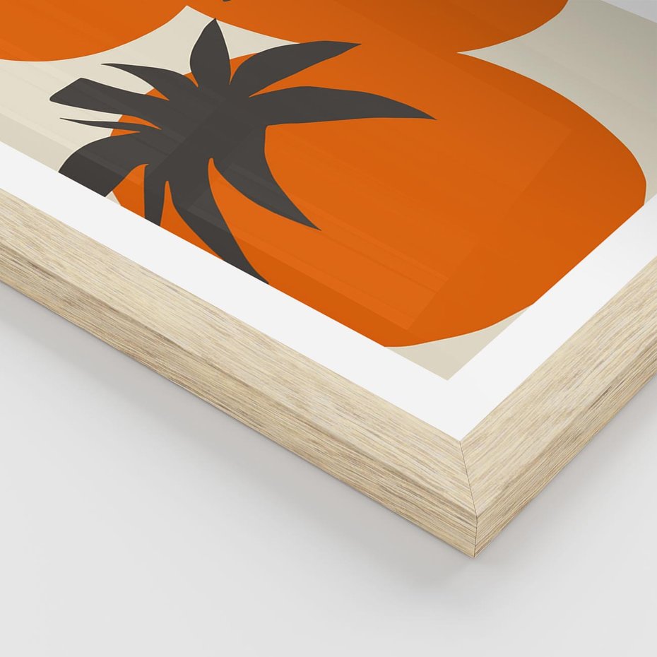 Plakat w ramie 40x50 - Jadalne Kształty - nowoczesny plakat do kuchni, pomidory - rama drewno