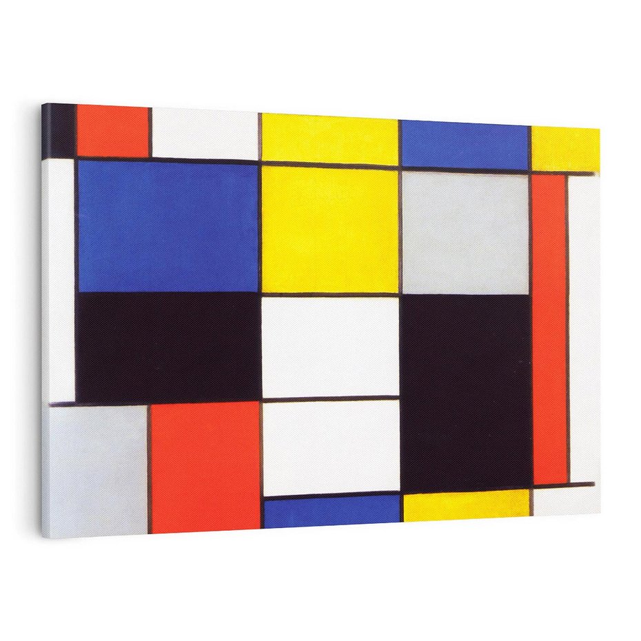 Obraz na płótnie 120x80 - Kompozycja A (1920), Piet Mondrian - Reprodukcja - reprodukcja, obraz na płótnie