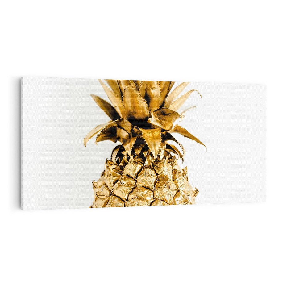 Obraz na płótnie 140x70 - Ekskluzywny Akcent - złoty, ananas
