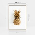 Obraz w ramie 70x100 - Ekskluzywny Akcent - złoty, ananas - rama drewno