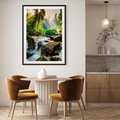 Plakat bez ramy 30x40 - Idylliczny strumyk w urokliwym lesie - strumyk, las