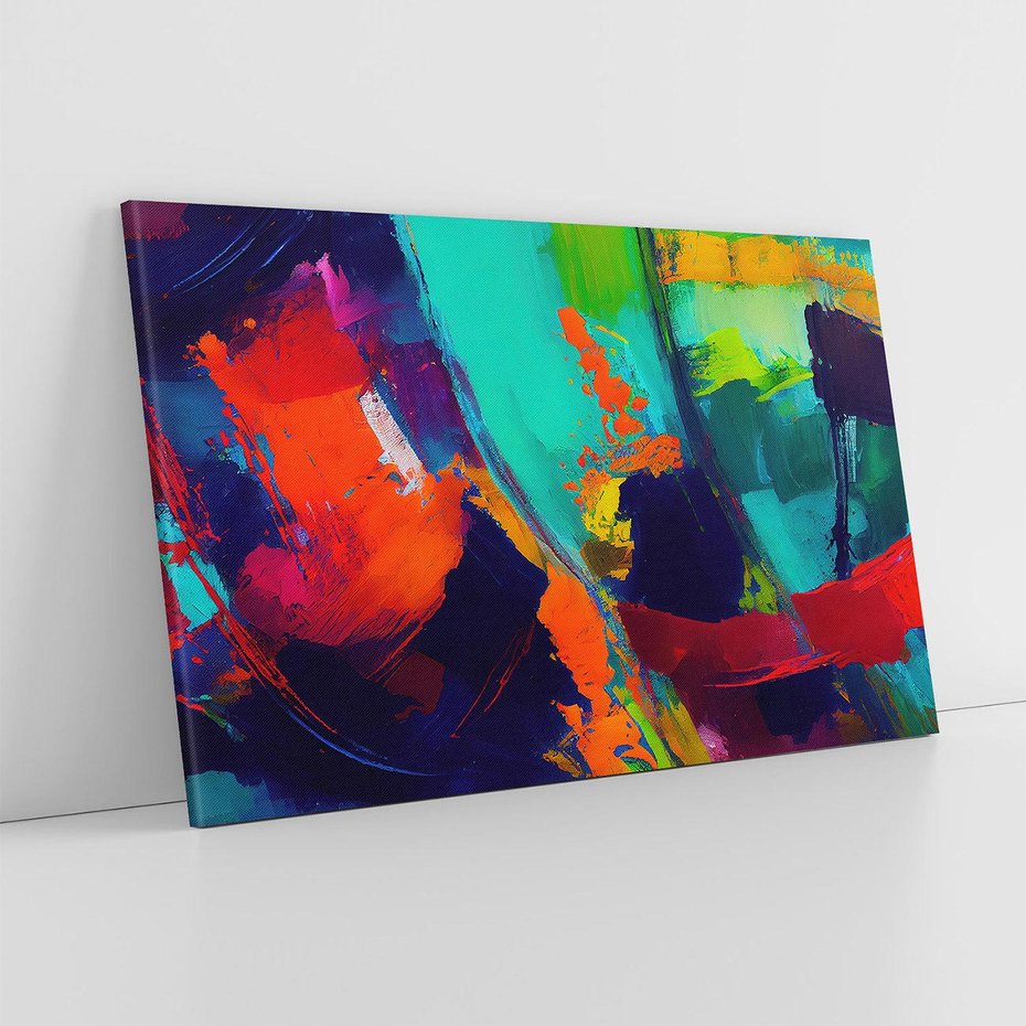Obraz na płótnie 100x70 - Abstrakcyjne wizje czasu - żywe radosne kolory, plamy kolory