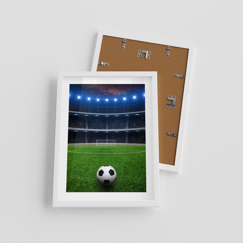 Plakat w ramie 30x40 - Piłka nożna - gol! - piłka nożna, gol - rama biała