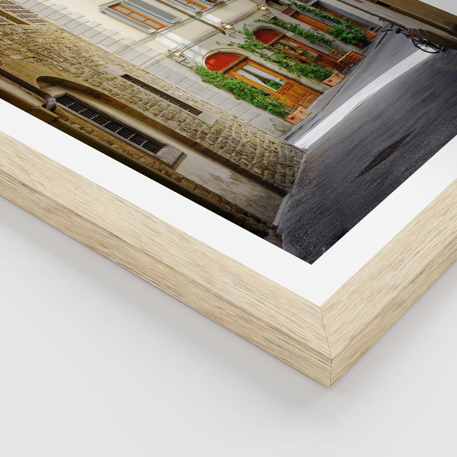 Plakat w ramie 30x40 - Uliczka: perspektywa miejskiego krajobrazu - uliczka, perspektywa - rama drewno