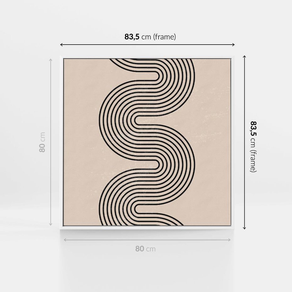 Obraz w ramie 80x80 - Bezgraniczne Odbicia - abstrakcyjne linie, geometria - rama biała