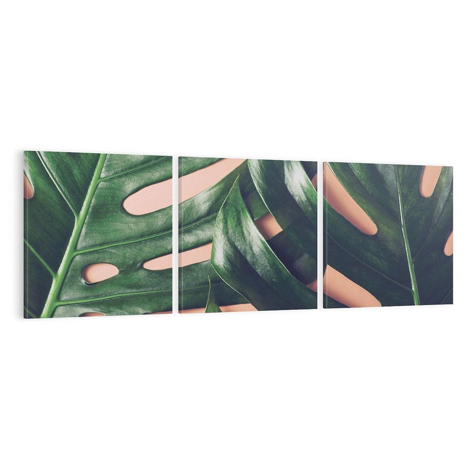 Obraz na płótnie 120x40 - Monstera Liście - monstera, liście