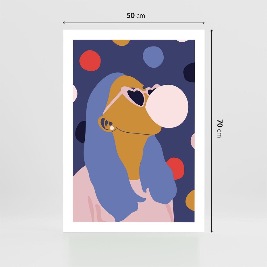 Plakat bez ramy 50x70 - Odbicie Kobiety - nowoczesny plakat, styl retro