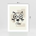 Plakat bez ramy 30x40 - Minimalistyczny Kot: Czarna Kreska - kot, grafika