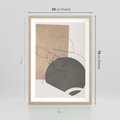 Plakat w ramie 50x70 - Geometryczna Elegancja: One Line - geometria, nowoczesna sztuka - rama drewno