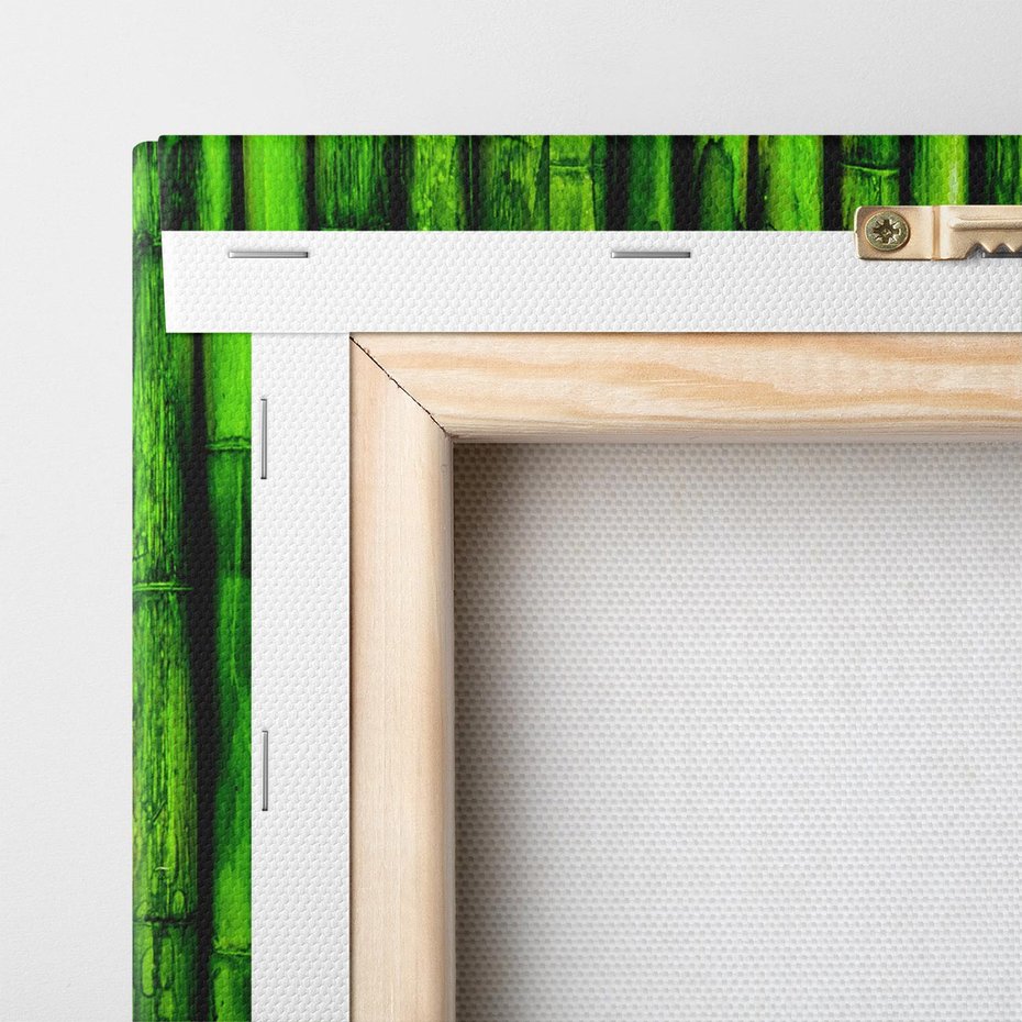 Obraz na płótnie 40x40 - Bambusowy urok zielonej harmonii - bambus, zieleń