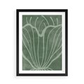 Plakat w ramie 50x70 - Zieleń Kształtująca Spokój - zielony plakat, roślinne inspiracje - rama czarna