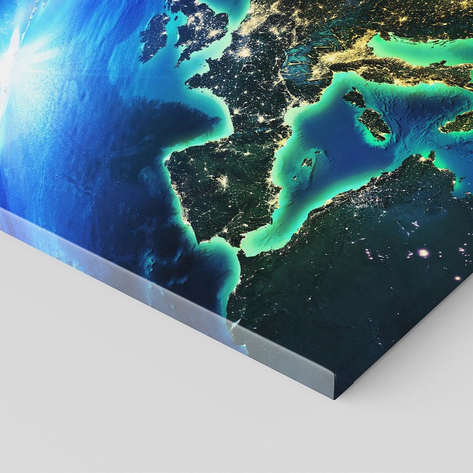 Obraz na płótnie 50x50 - Kosmiczna podróż: piękno Ziemi - kosmos, ziemia